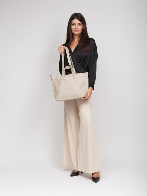 Giulia Monti Tote Tasche Grau Beige - Image 5