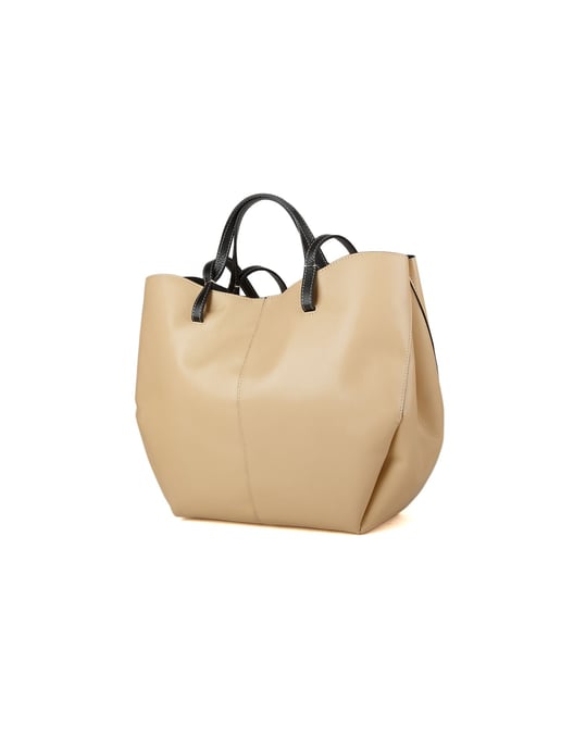 Giulia Monti Shopper Tasche Beige Schwarz - Image 2