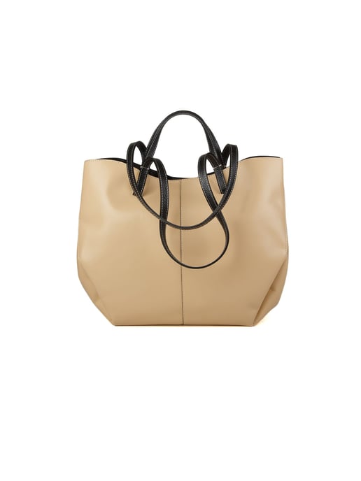 Giulia Monti Shopper Tasche Beige Schwarz - Image 3