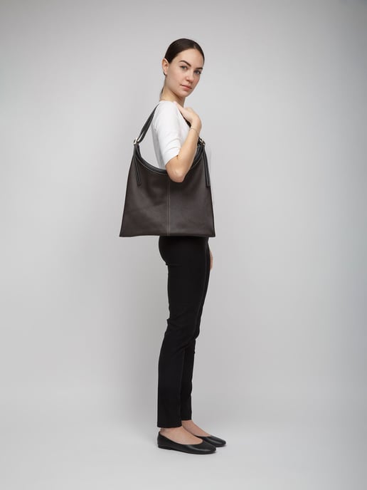 Giulia Monti Schultertasche Braun Schwarz - Image 5