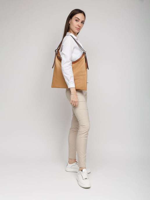 Giulia Monti Einkaufstasche Grau Beige Goldbraun - Image 4
