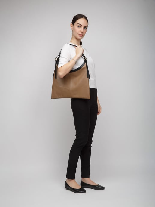 Giulia Monti Tragetasche Taupe Schwarz - Image 5