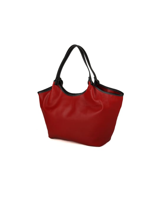 Giulia Monti Tote Bag Weinrot Schwarz - Image 2