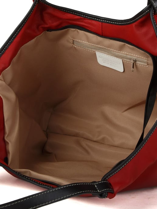 Giulia Monti Tote Bag Weinrot Schwarz - Image 3