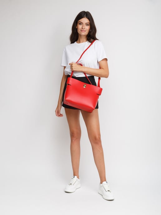 Giulia Monti Shopper Tasche Klassisches Rot - Image 5