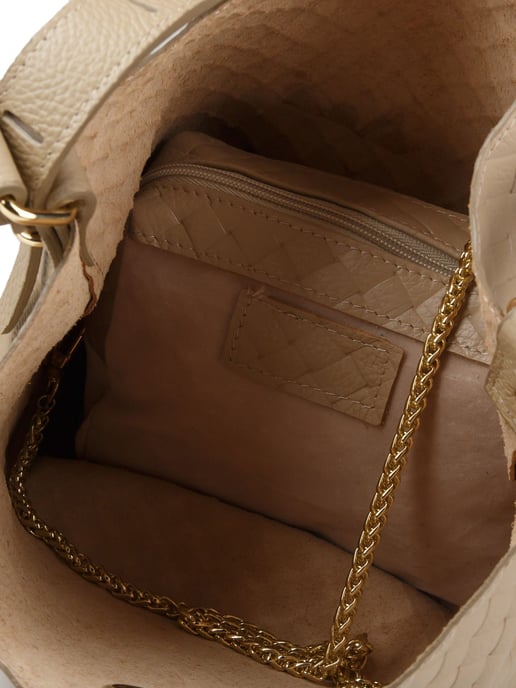 Giulia Monti Bucket Bag Grau Beige - Image 4