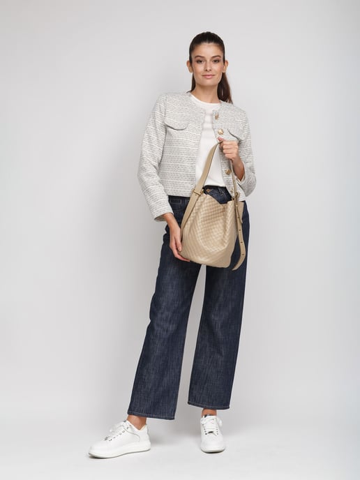 Giulia Monti Bucket Bag Grau Beige - Image 5