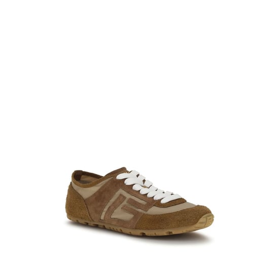 Balmain Beige Kalbleder Bos Taurus Athletik Sneakers - Image 2