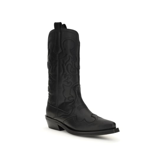 Ganni Schwarze Recycelte Lederstiefel - Image 2