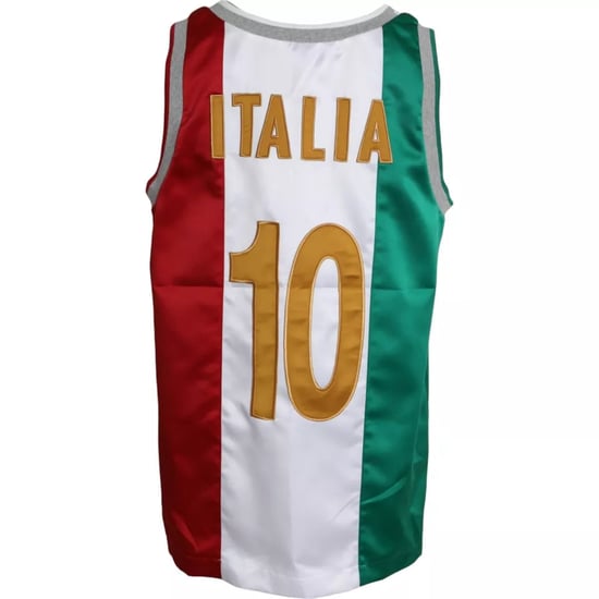 Dolce & Gabbana Weiß Grünes Ärmelloses Top Italienische Flagge Basket T-Shirt - Image 2