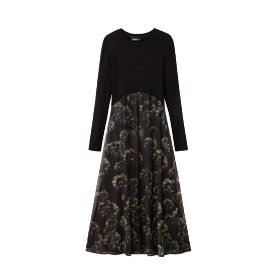 Desigual Schwarzes Polyester Freizeitkleid - Image 1
