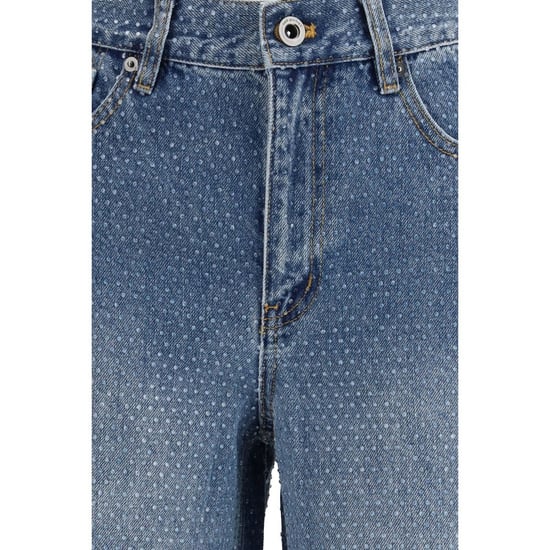 Self-Portrait Blaue Baumwoll-Jeans mit geradem Bein - Image 3
