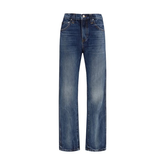 Khaite Blaue Baumwolle Hohe Taille Jeans - Image 1