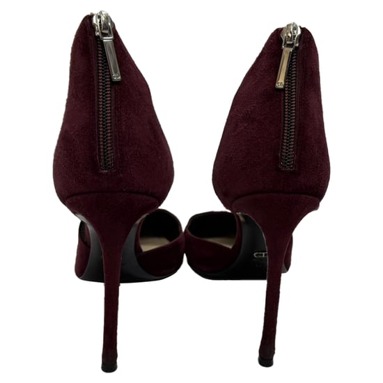 Dior Riemchenpumps mit spitzer Zehenpartie aus burgunderrotem Wildleder - Image 3