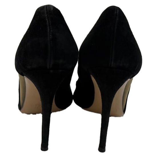 Gianvito Rossi Pumps mit spitzer Zehenpartie und Mesh-Einsätzen aus schwarzem Wildleder - Image 5