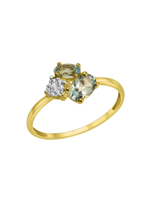 Fascination by Ellen K. Ring 375/- Gelbgold bicolor Blautopas und Zirkonia - Image 1