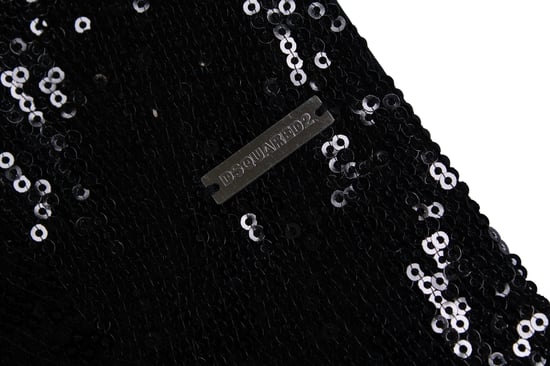 Dsquared2, schwarzer Pailletten-Smokingschal - Image 3