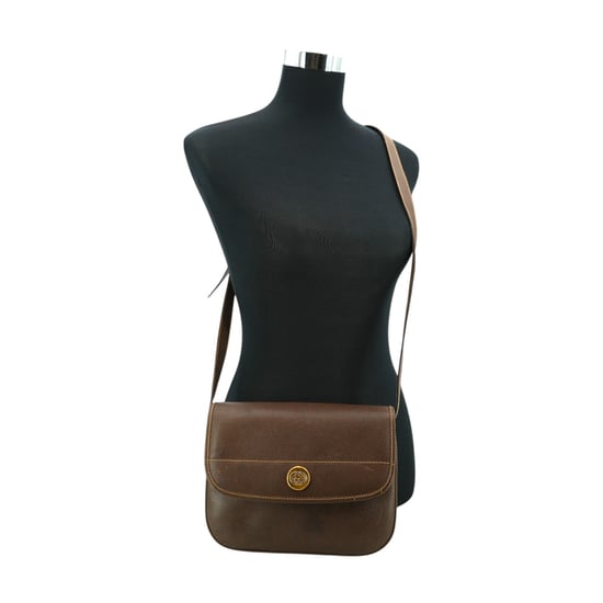 Gucci Vintage Leder-Umhängetasche mit GG-Logo - Image 2