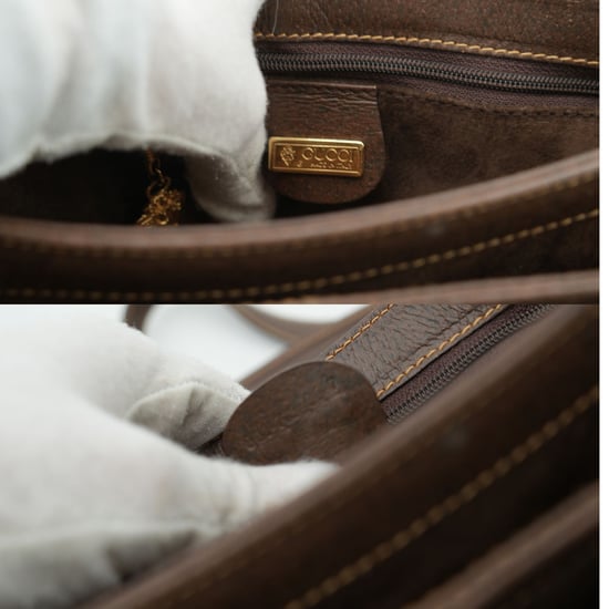 Gucci Vintage Leder-Umhängetasche mit GG-Logo - Image 6