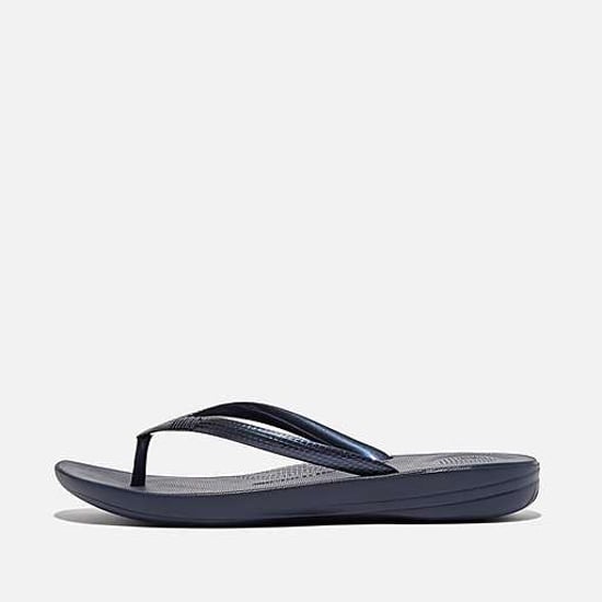 FitFlop Iqushion Ergonomische Damen Flip-Flops in Mitternachtsblau - Image 1