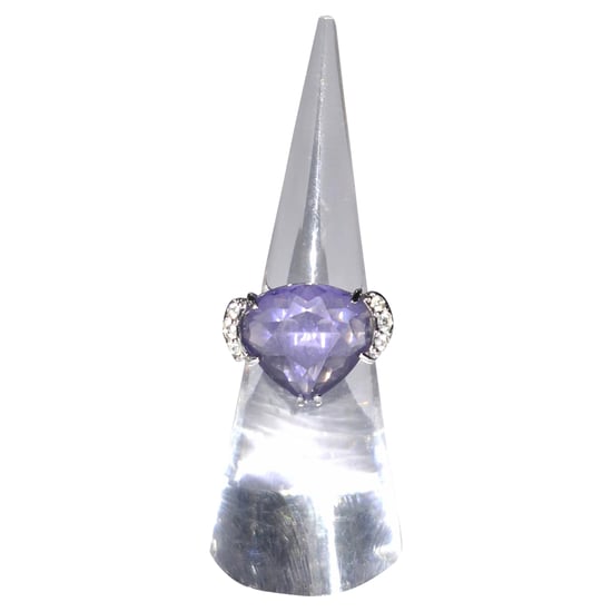 Swarovski Kristall verziertes Ring in lila Rhodium-Metall - Image 2