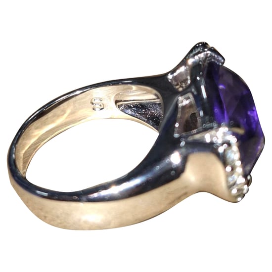 Swarovski Kristall verziertes Ring in lila Rhodium-Metall - Image 4