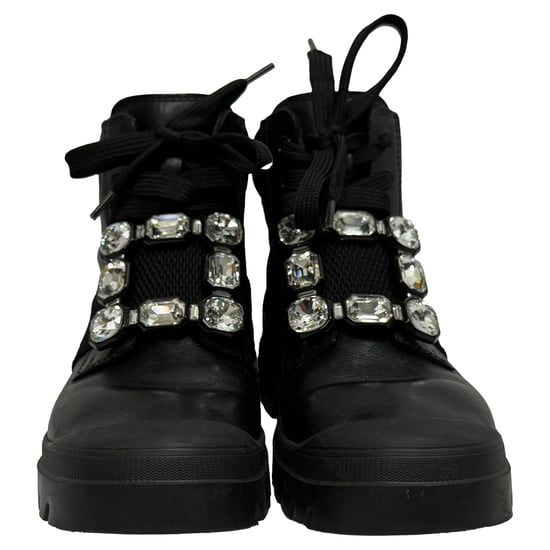 Roger Vivier Walky Viv' Kristallverzierte Stiefeletten aus schwarzem Leder - Image 2