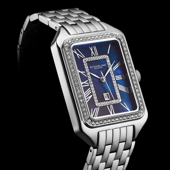 Montre Stührling Lustra 4061 rectangulaire à quartz avec cristaux, 32 mm - Image 5