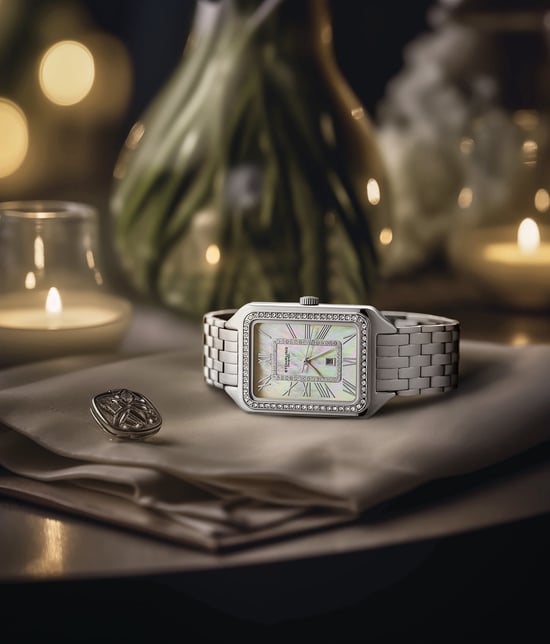Montre Stührling Lustra 4061 rectangulaire à quartz avec cristaux, 32 mm - Image 2