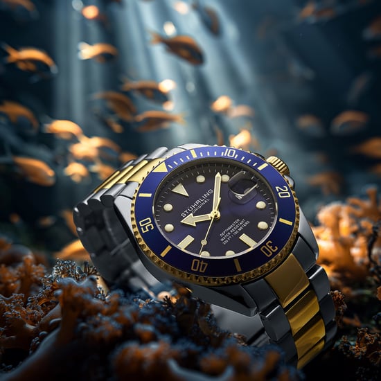 Montre de plongée Stührling Depthmaster 4055 à quartz suisse de 40 mm - Image 3