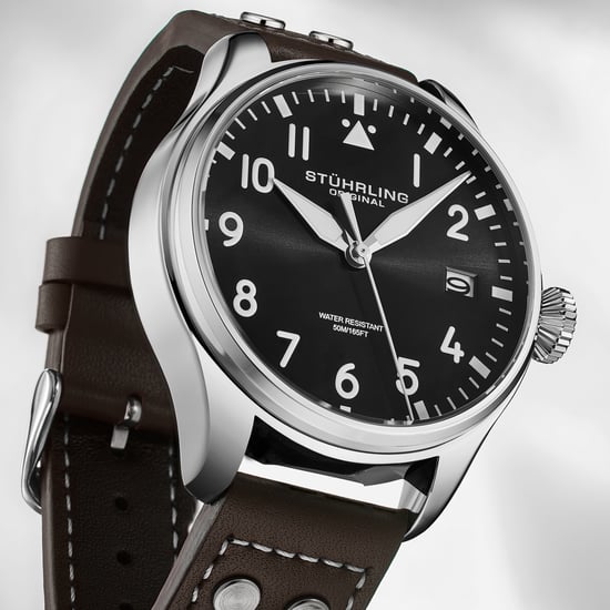 Montre de pilote Stührling Airman 4078 Quartz pour homme, 43 mm - Image 2
