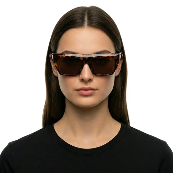 Damen Übergroße Rechteckige Sonnenbrille PERI052S24PLA0016064 - Image 3