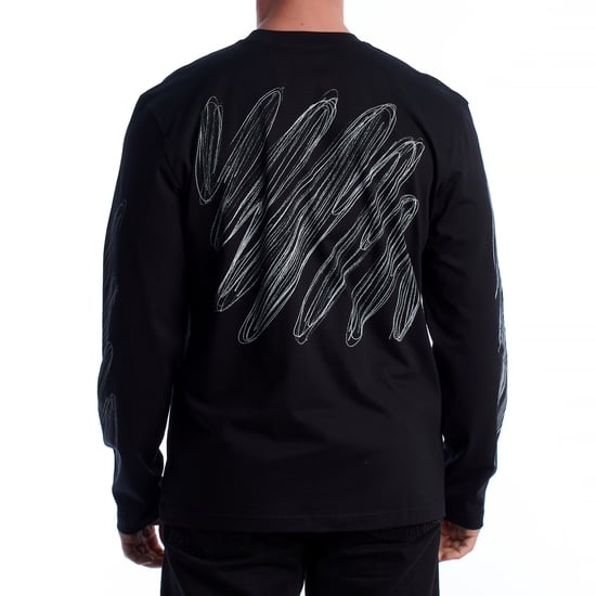 Herren Langarm-T-Shirt Scribble Diags 44MAB086G5J0051001 - Image 3