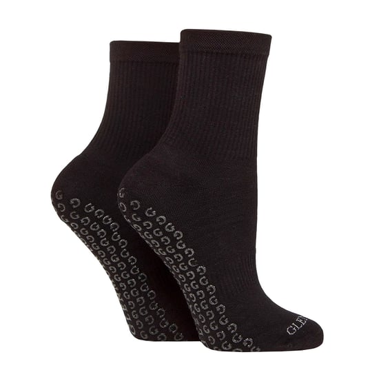 2 Paar Damen Yoga-Grip-Socken | Baumwollgepolsterte Mittellange Fitness-Pilates-Socken - Image 1