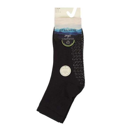 2 Paar Damen Yoga-Grip-Socken | Baumwollgepolsterte Mittellange Fitness-Pilates-Socken - Image 2