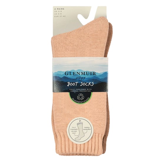 2 Paar Damen Thermo-Stiefelsocken | Vollgepolsterte warme Wollmischung Wandersocken - Image 2
