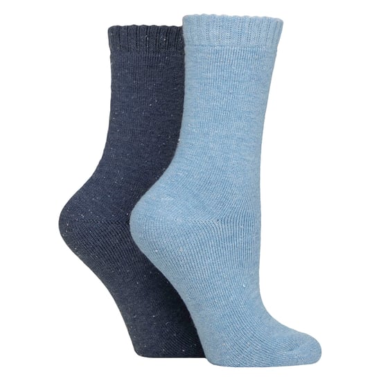 2 Paar Damen Thermo-Stiefelsocken | Voll gepolsterte warm gehaltene Wollmischung Wandersocken - Image 1