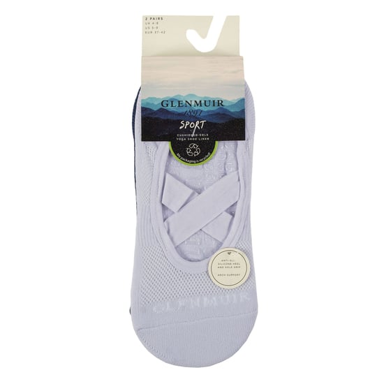 Glenmuir 2 Paar Damen-Yoga-Linersocken, leicht, niedrig geschnitten - Lila - Image 2