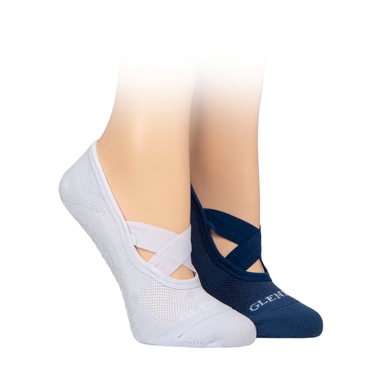 Glenmuir 2 Paar Damen-Yoga-Linersocken, leicht, niedrig geschnitten - Lila - Image 3