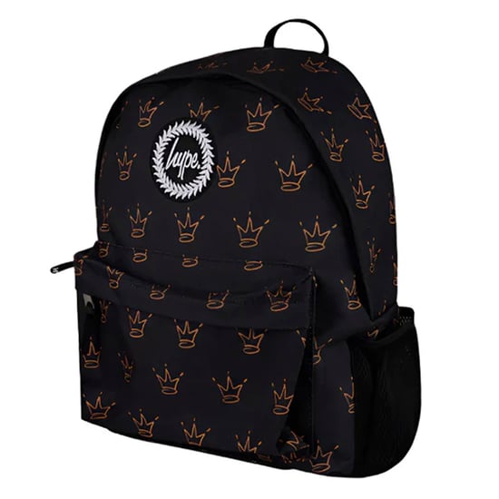 Unisex Schwarzer Königskronen-Muster-Rucksack mit gepolsterten Trägern | Schulreise-Tasche - Image 3