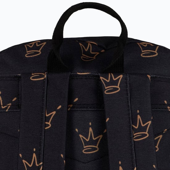 Unisex Schwarzer Königskronen-Muster-Rucksack mit gepolsterten Trägern | Schulreise-Tasche - Image 5