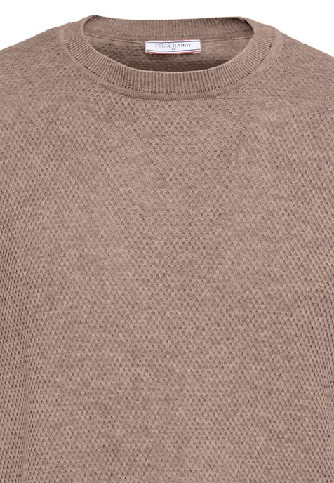 T-Shirt Basic-Strick-T-Shirt Mit Rundhalsausschnitt Und Knöpfen - Image 2