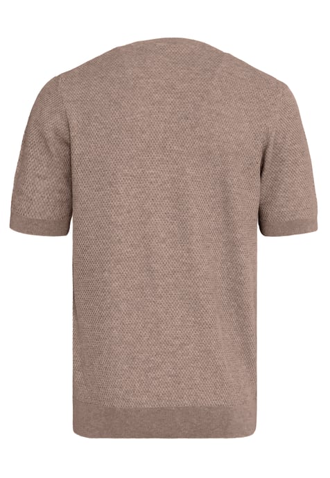 T-Shirt Basic-Strick-T-Shirt Mit Rundhalsausschnitt Und Knöpfen - Image 3