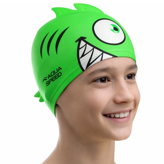Jungen Mädchen Piranha-Muster Schwimmkappe | Silikon 3D-Druck Easy Fit Schwimmkappe - Image 3