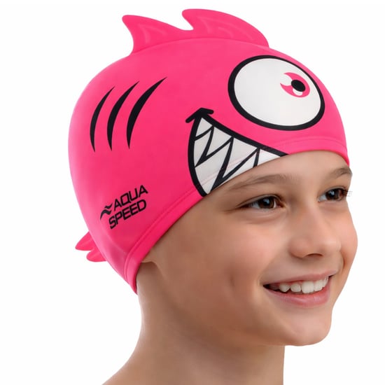 Aqua Speed Piranha-Muster Schwimmkappe aus Silikon mit 3D‑Druck, Easy-Fit - Rosa - Image 3