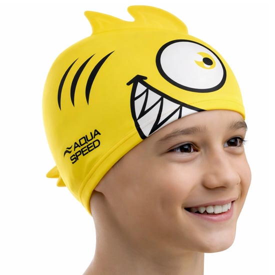 Jungen Mädchen Piranha-Muster Badehaube | Silikon 3D-Druck Easy Fit Schwimmhaube - Image 3