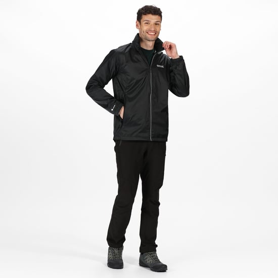 Regatta Herren Lyle IV Wasserdichte Kapuzenjacke (Schwarz) - Image 3