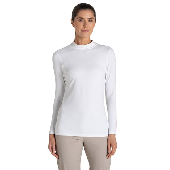 Craghoppers - T-Shirt für Damen, Stehkragen, Nosilife, Emblem, Langärmlig (Weiß) - Image 3
