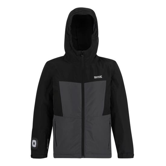 Regatta - "Beamz" Jacke, wasserfest für Kinder, Isoliert (Schwarz/Mittelgrau) - Image 1