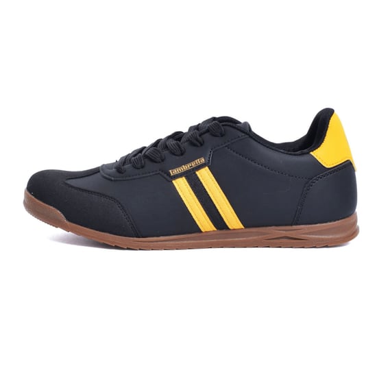Lambretta Tackle Herren Schwarz/Gold Sneaker - Image 2